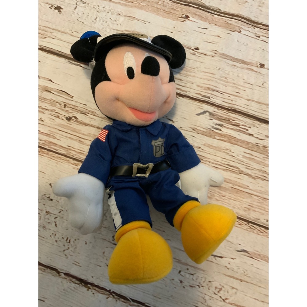 Disney Mickey Mouse Police Officer American Hero Plush Applause Navy Blue 9 inch